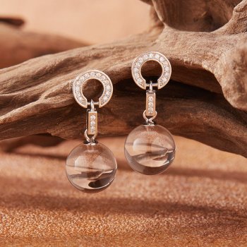 Simple and Stylish Natural White Crystal Stud Earrings